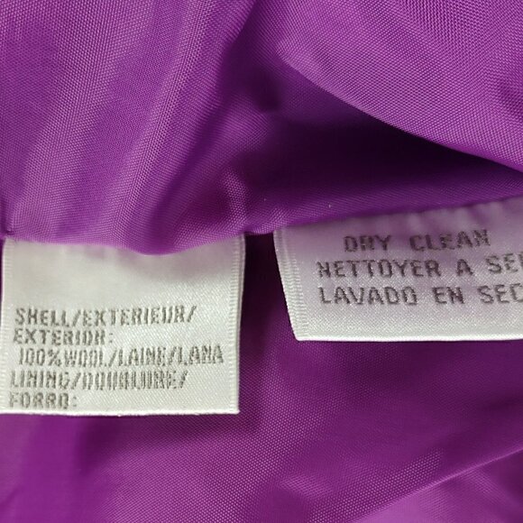 Jones New York 2 pc Jacket and Skirt In Purple with Black Lapels. Size 10 - Picture 11 of 11